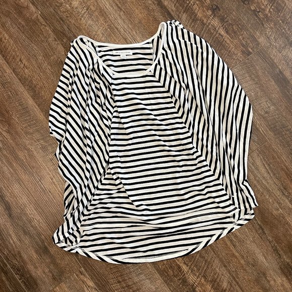 American Eagle Outfitters Tops - American Eagle High Low Black & White Stripe Medium Draped Tank Top